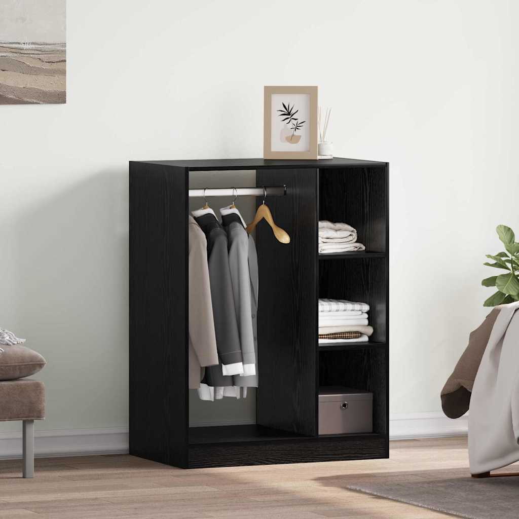 Armadio VidaXL con ripiano con contenitore rovere nero 77 x 48 x 102 cm