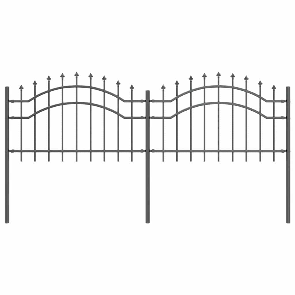 Vidaxx valla de jardín gris 240 x 115 cm acero con recubrimiento en polvo