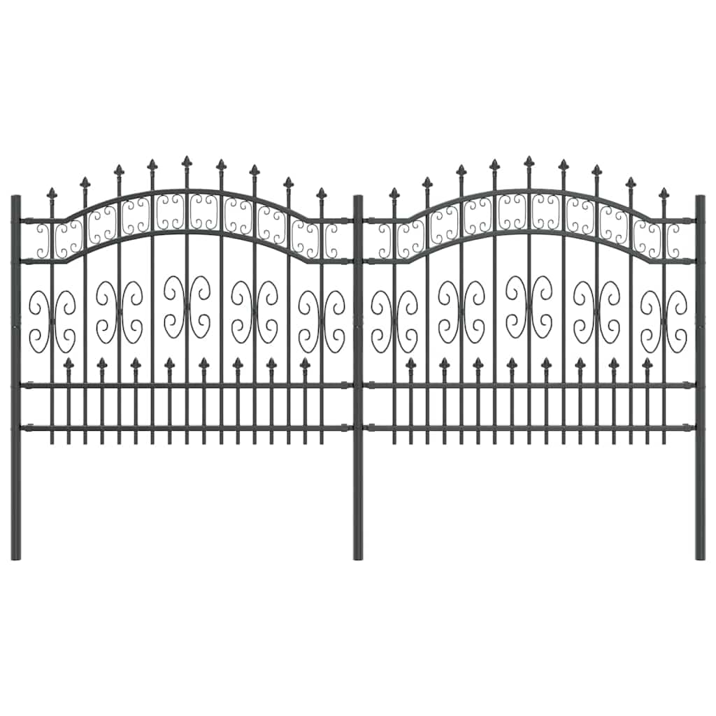 Recinzione da giardino Vidaxx grigia 240 x 140 cm in acciaio verniciato a polvere