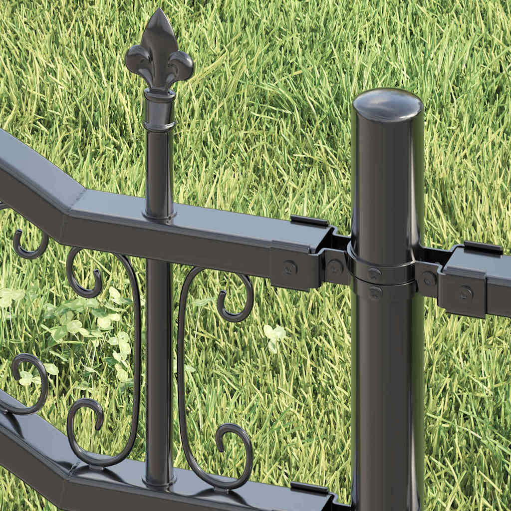 Vidaxx valla de jardín gris 240 x 202,5 cm acero con recubrimiento en polvo