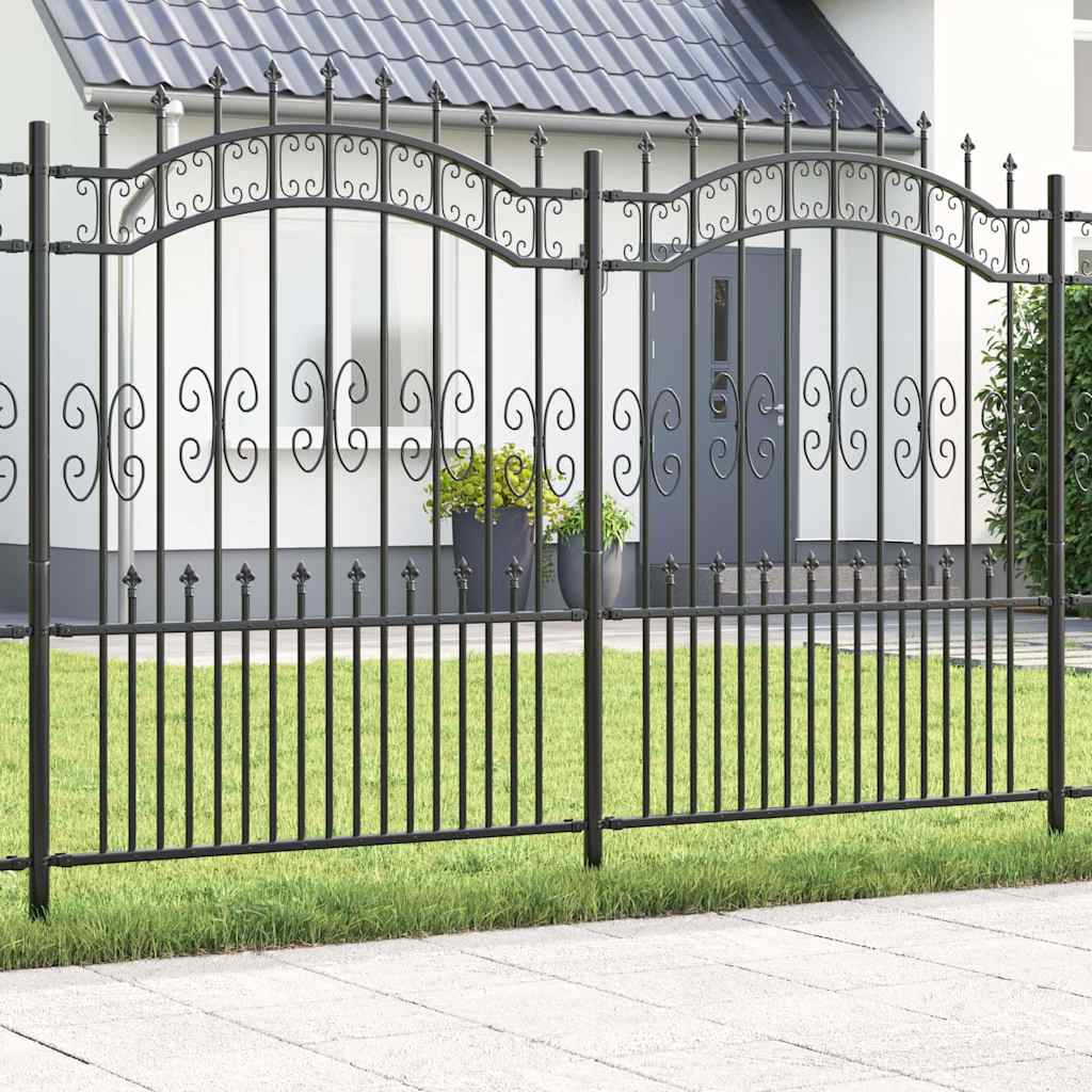 Vidaxx valla de jardín gris 240 x 202,5 cm acero con recubrimiento en polvo