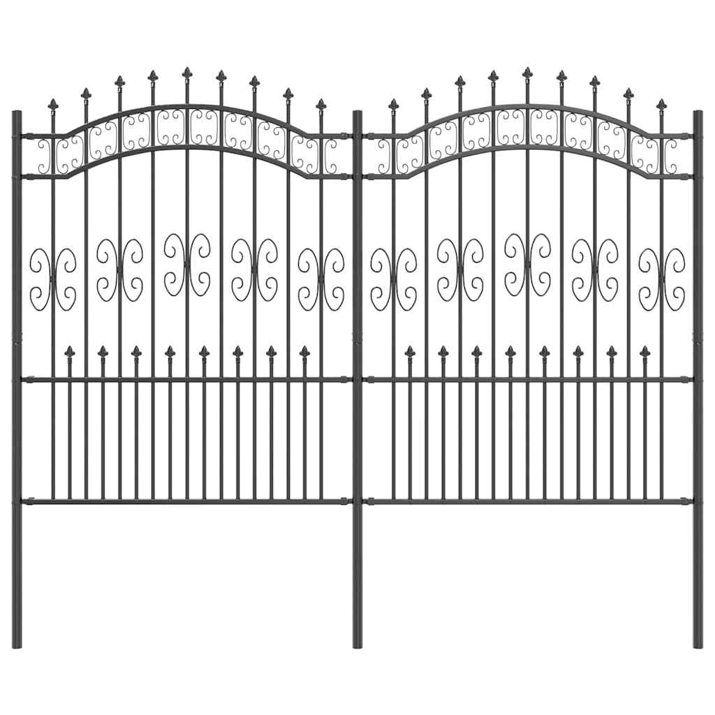 Vidaxx valla de jardín gris 240 x 202,5 cm acero con recubrimiento en polvo