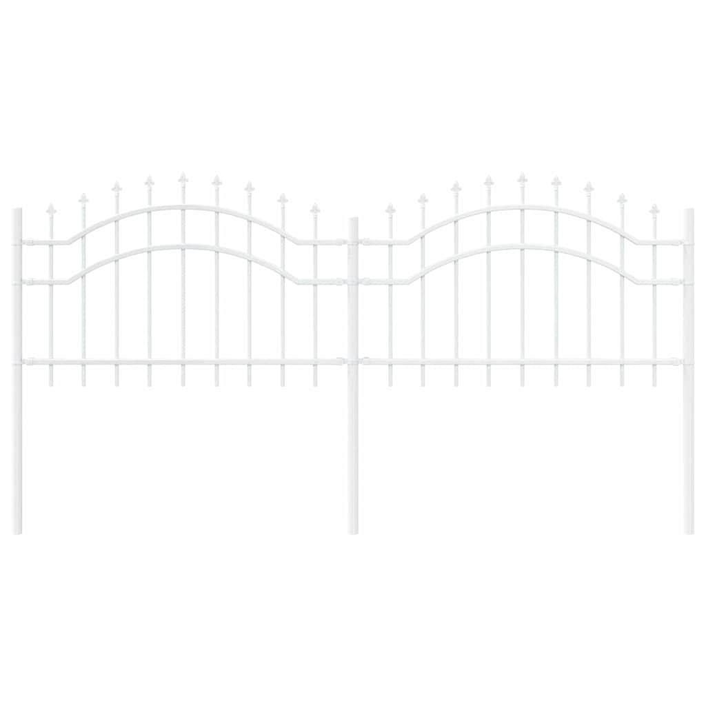 Valla de jardín Vidaxx blanca 240 x 115 cm acero con recubrimiento en polvo