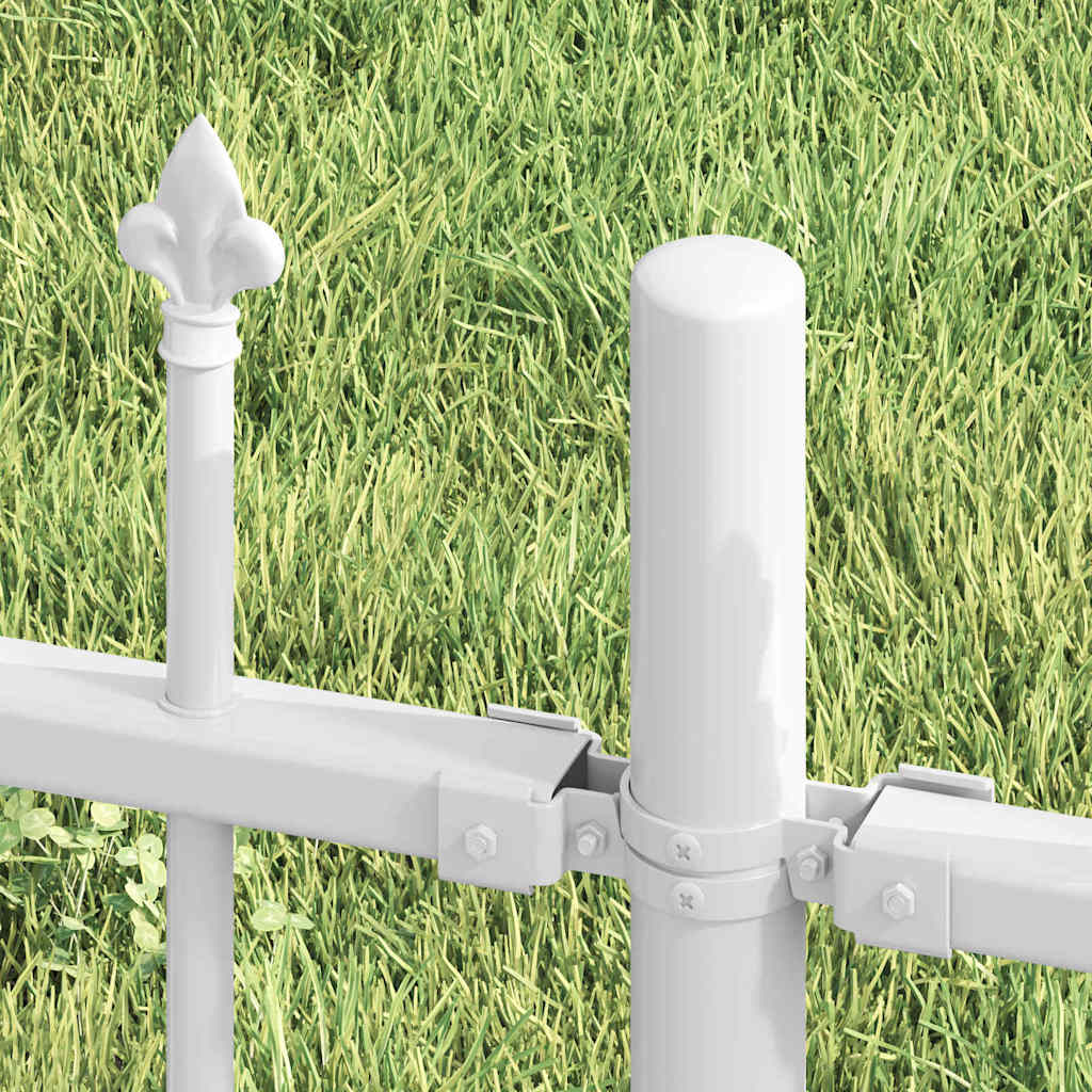 Valla de jardín Vidaxx blanca 240 x 140 cm acero con recubrimiento en polvo