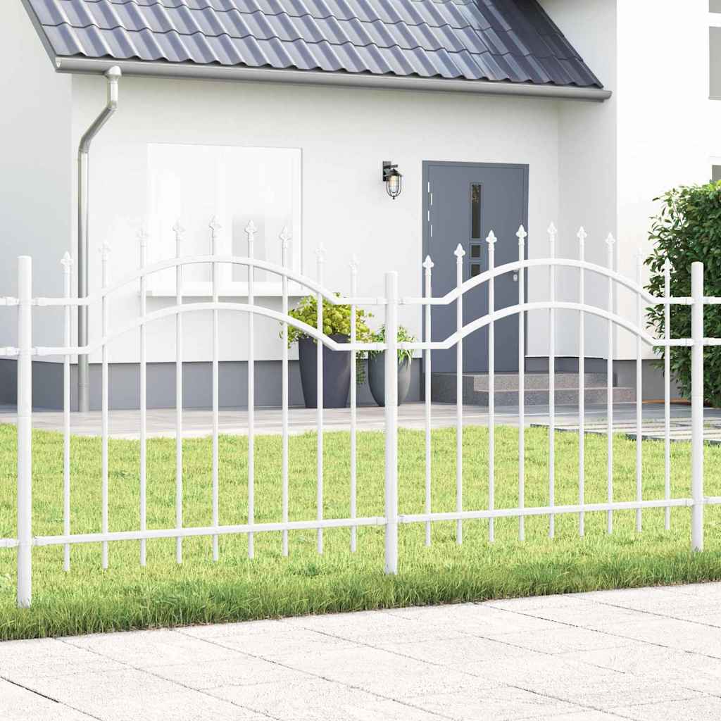 Valla de jardín Vidaxx blanca 240 x 140 cm acero con recubrimiento en polvo