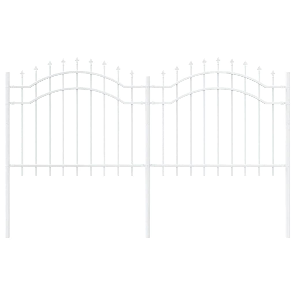 Valla de jardín Vidaxx blanca 240 x 140 cm acero con recubrimiento en polvo