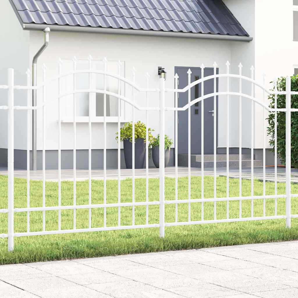Valla de jardín Vidaxx blanca 240 x 165 cm acero con recubrimiento en polvo