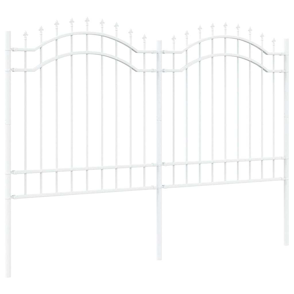 Valla de jardín Vidaxx blanca 240 x 165 cm acero con recubrimiento en polvo