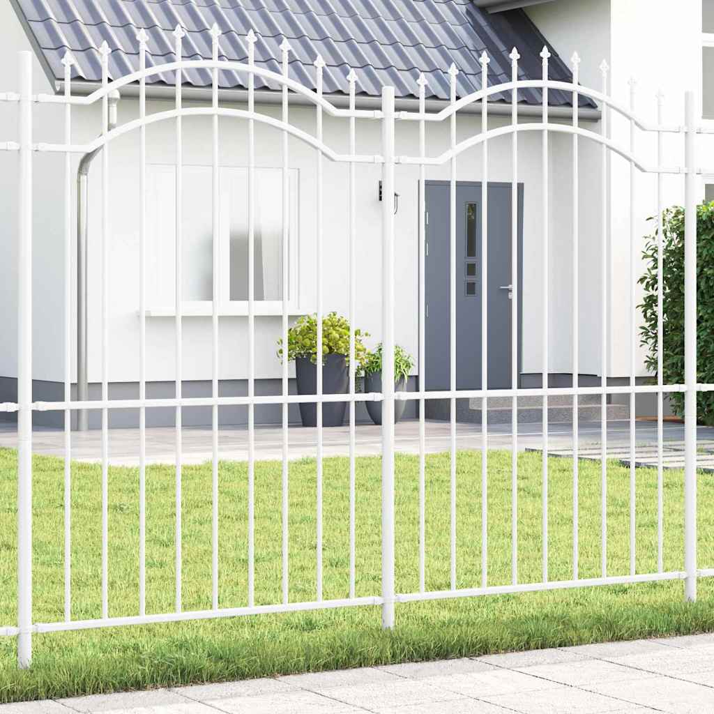 Valla de jardín Vidaxx blanca 240 x 215 cm acero con recubrimiento en polvo