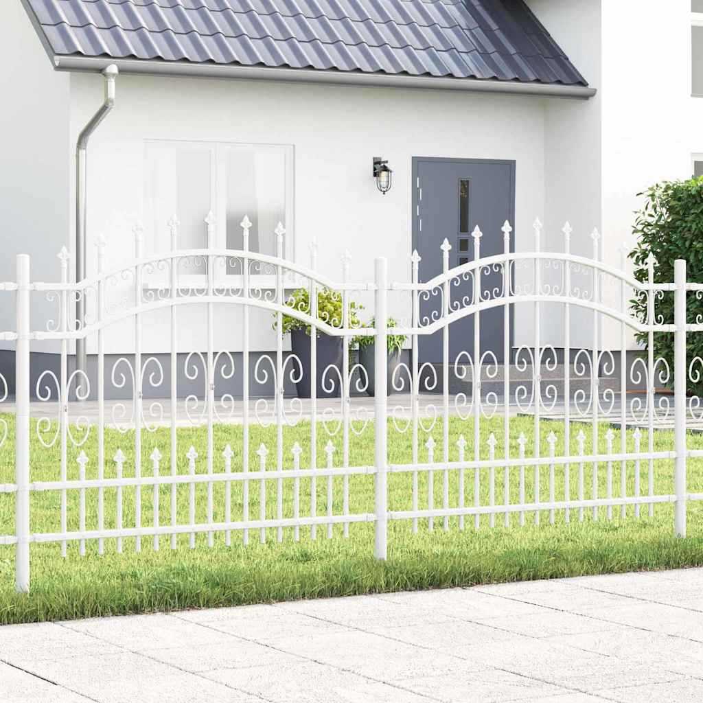 Valla de jardín Vidaxx blanca 240 x 140 cm acero con recubrimiento en polvo