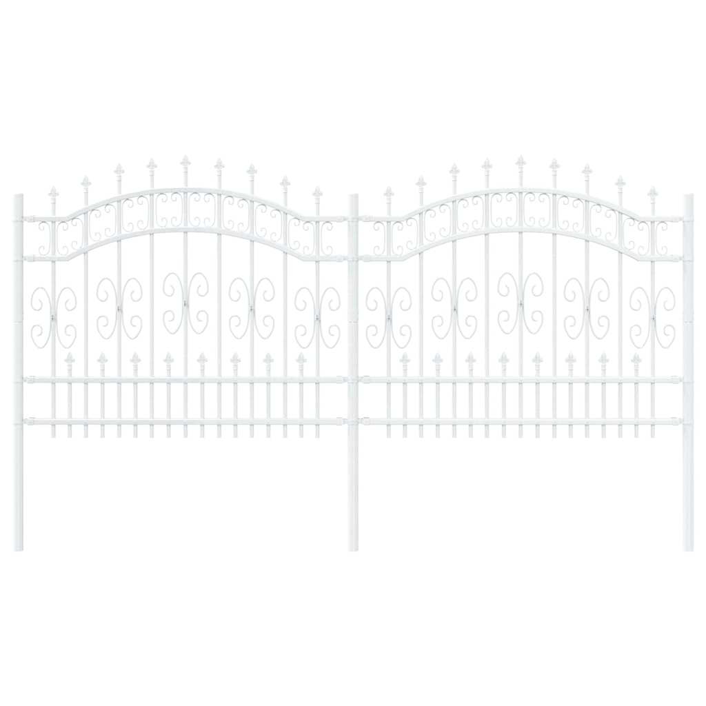 Valla de jardín Vidaxx blanca 240 x 140 cm acero con recubrimiento en polvo