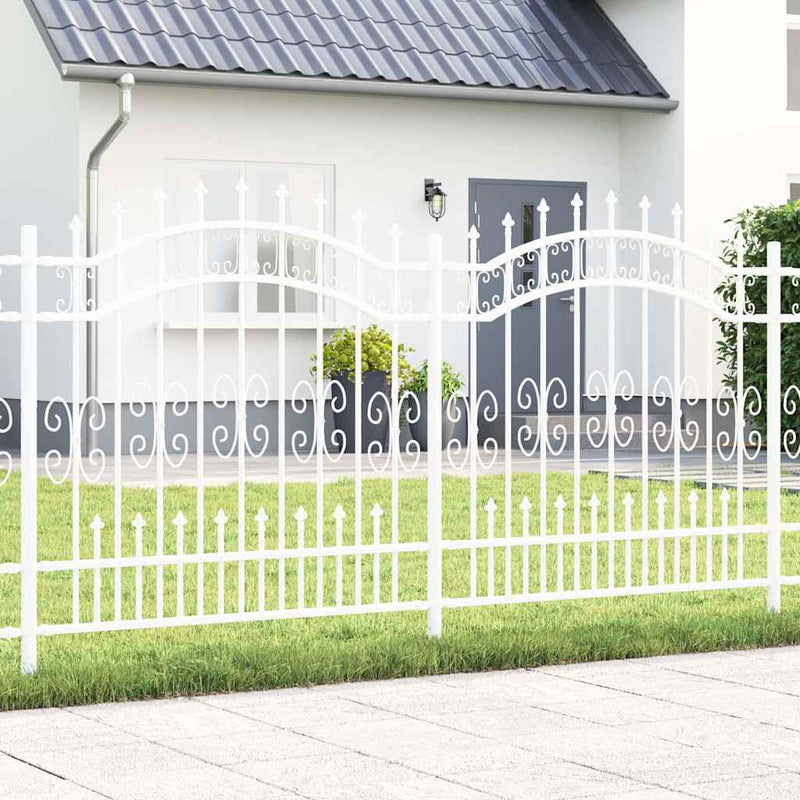 Recinzione da giardino Vidaxx bianca 240 x 166 cm in acciaio verniciato a polvere