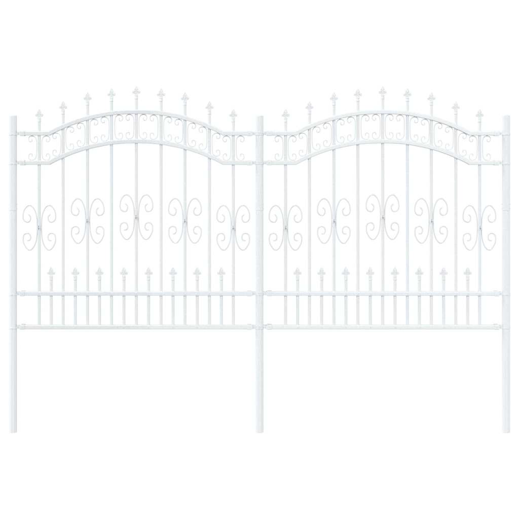Recinzione da giardino Vidaxx bianca 240 x 166 cm in acciaio verniciato a polvere