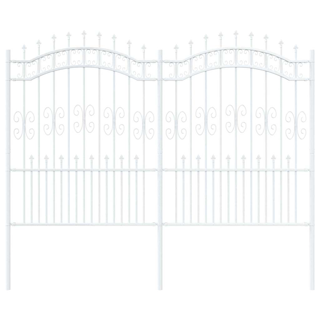 Valla de jardín Vidaxl blanca 240 x 202,5 cm acero con recubrimiento en polvo
