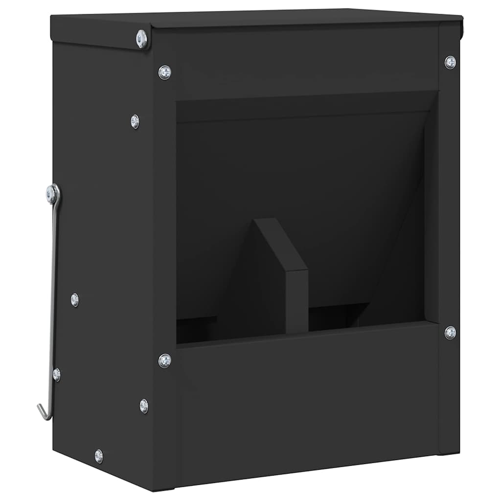 Vidaxl cibo per conigli nero 20 x 12,5 x 25 cm in acciaio laminato a freddo