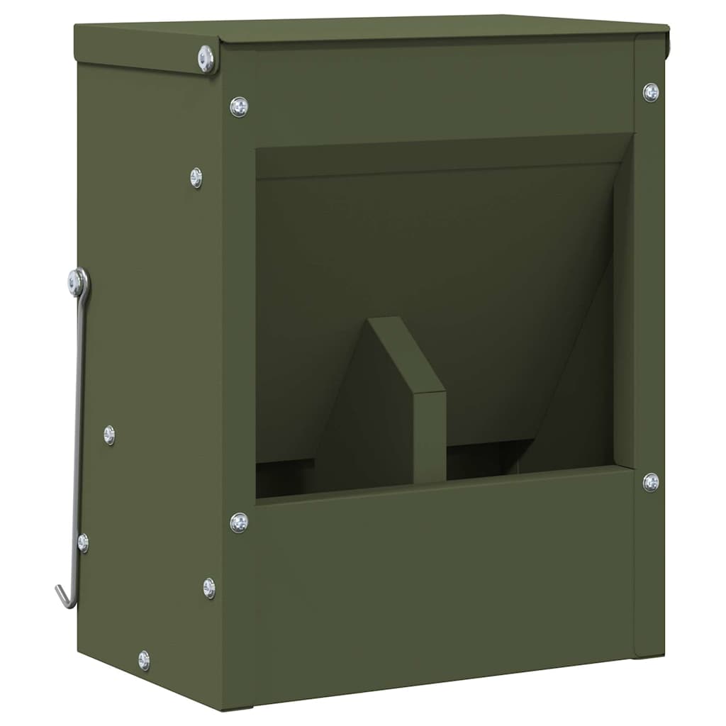 Vidaxl konijnenvoer olijf groen 20 x 12,5 x 25 cm koudgewalst staal