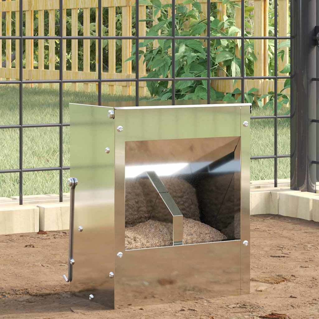 Vidaxl comida para conejos plata 20 x 12,5 x 25 cm acero galvanizado