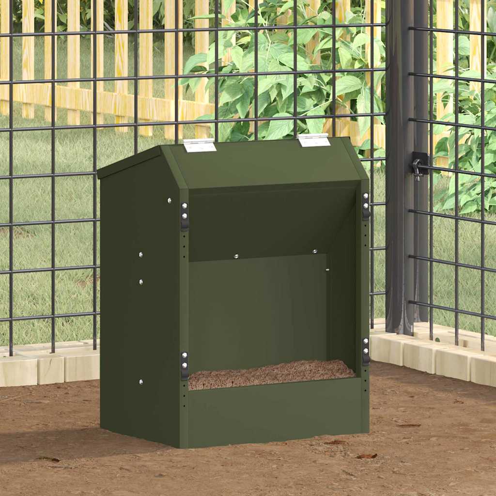 Vidaxxl cibo per conigli verde oliva 64,5 x 25,5 x 45,5 cm