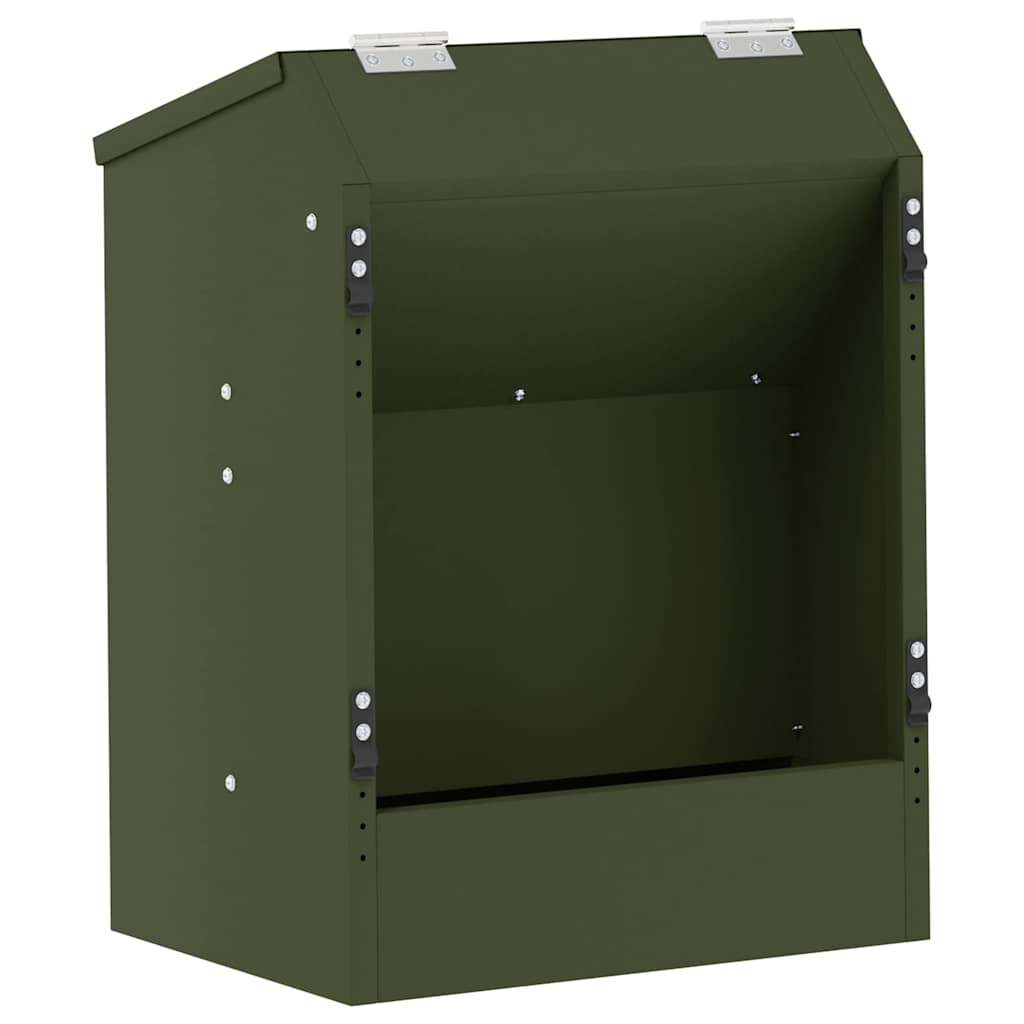 Vidaxxl cibo per conigli verde oliva 64,5 x 25,5 x 45,5 cm