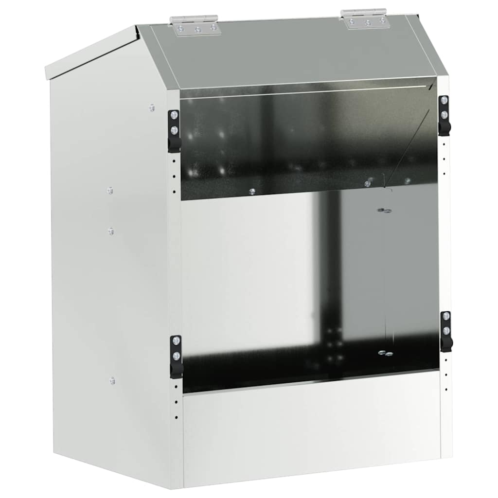 Vidaxl comida para conejos plata 64,5 x 25,5 x 45,5 cm acero galvanizado