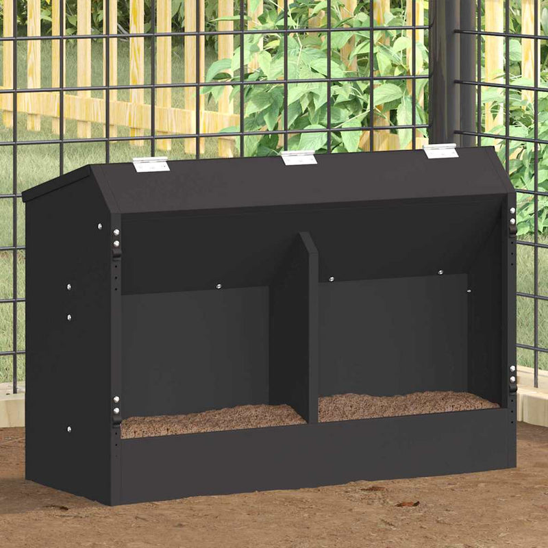 Vidaxl cibo per conigli nero 64,5 x 25,5 x 45,5 cm acciaio laminato a freddo