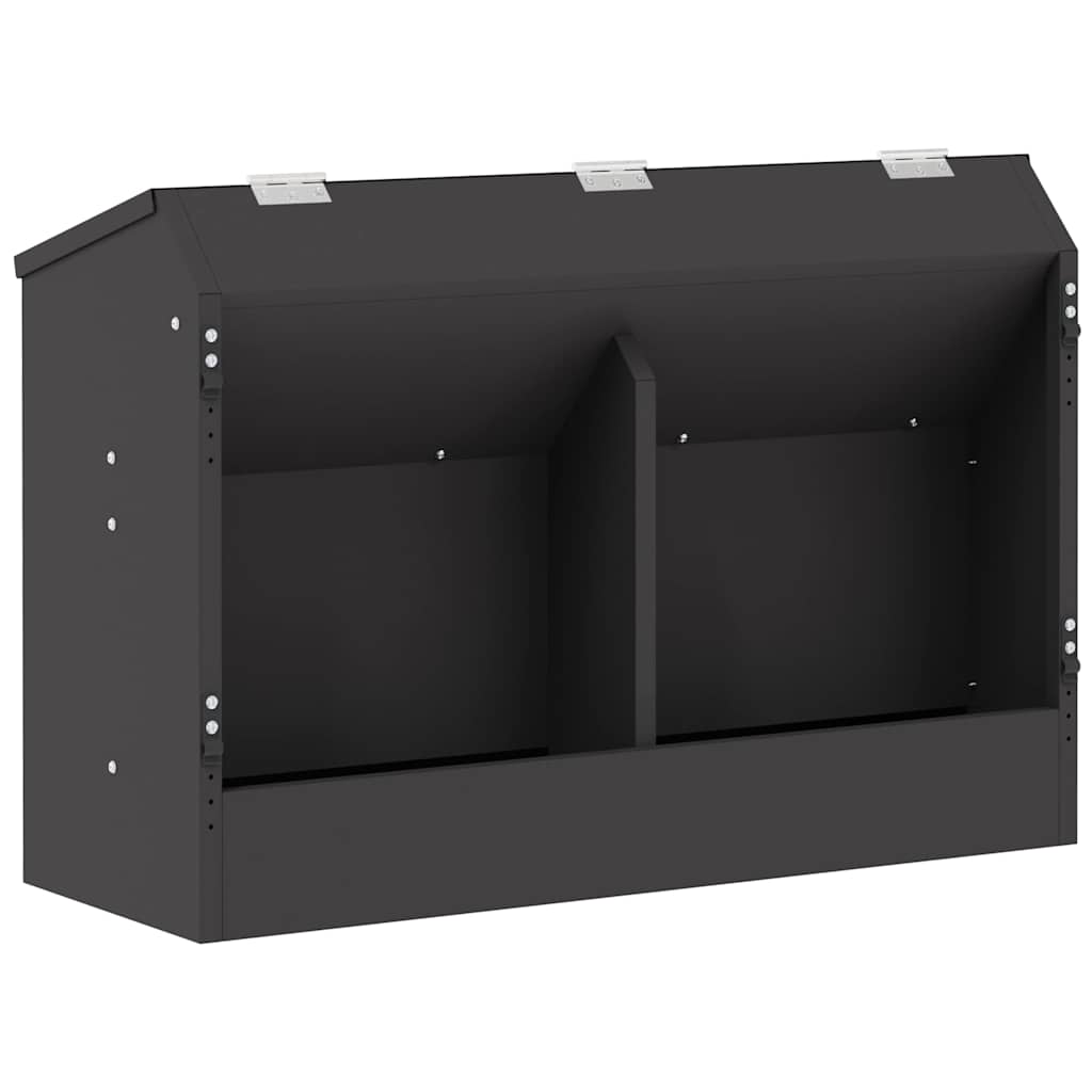 Vidaxl cibo per conigli nero 64,5 x 25,5 x 45,5 cm acciaio laminato a freddo