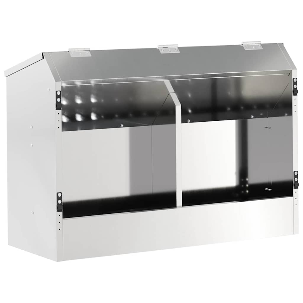 Vidaxl comida para conejos plata 64,5 x 25,5 x 45,5 cm acero galvanizado