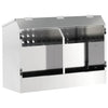 Vidaxl comida para conejos plata 64,5 x 25,5 x 45,5 cm acero galvanizado