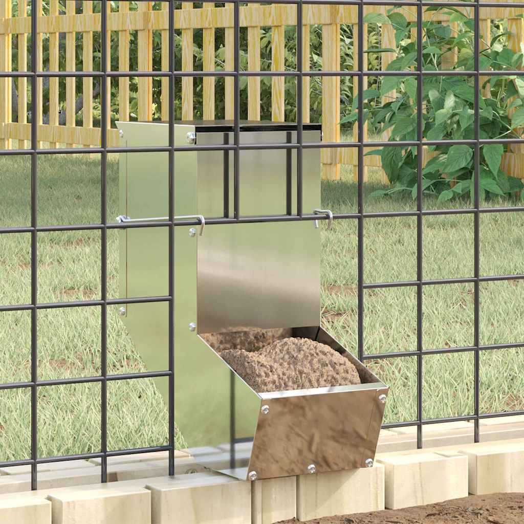 Vidaxl comida para conejos plata 12,5 x 26 x 28,5 cm acero galvanizado
