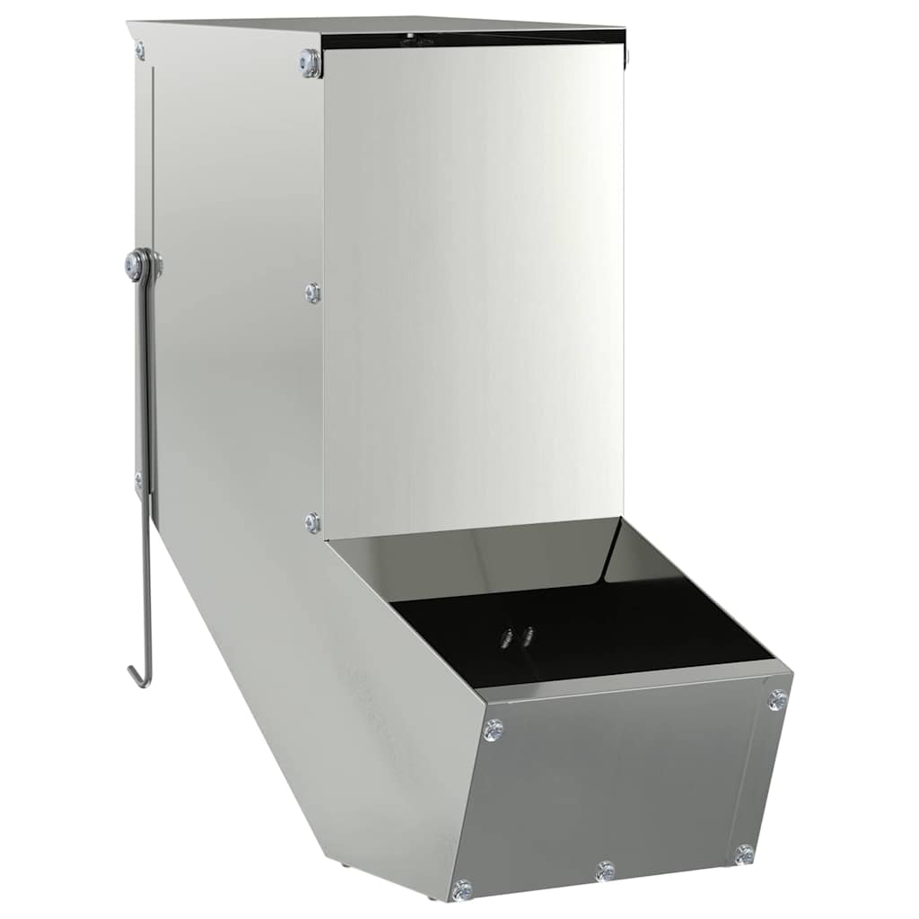 Vidaxl comida para conejos plata 12,5 x 26 x 28,5 cm acero galvanizado