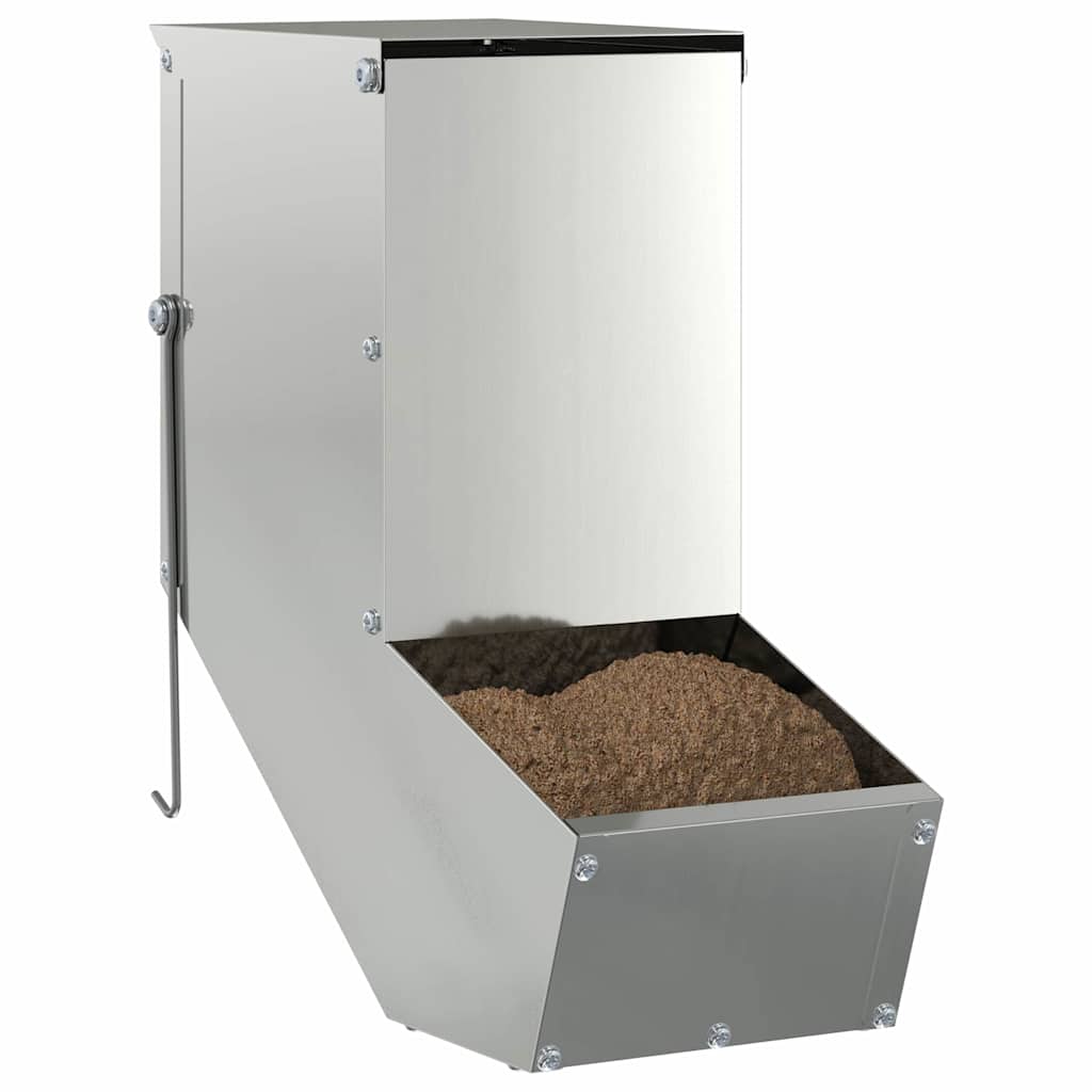 Vidaxl comida para conejos plata 12,5 x 26 x 28,5 cm acero galvanizado