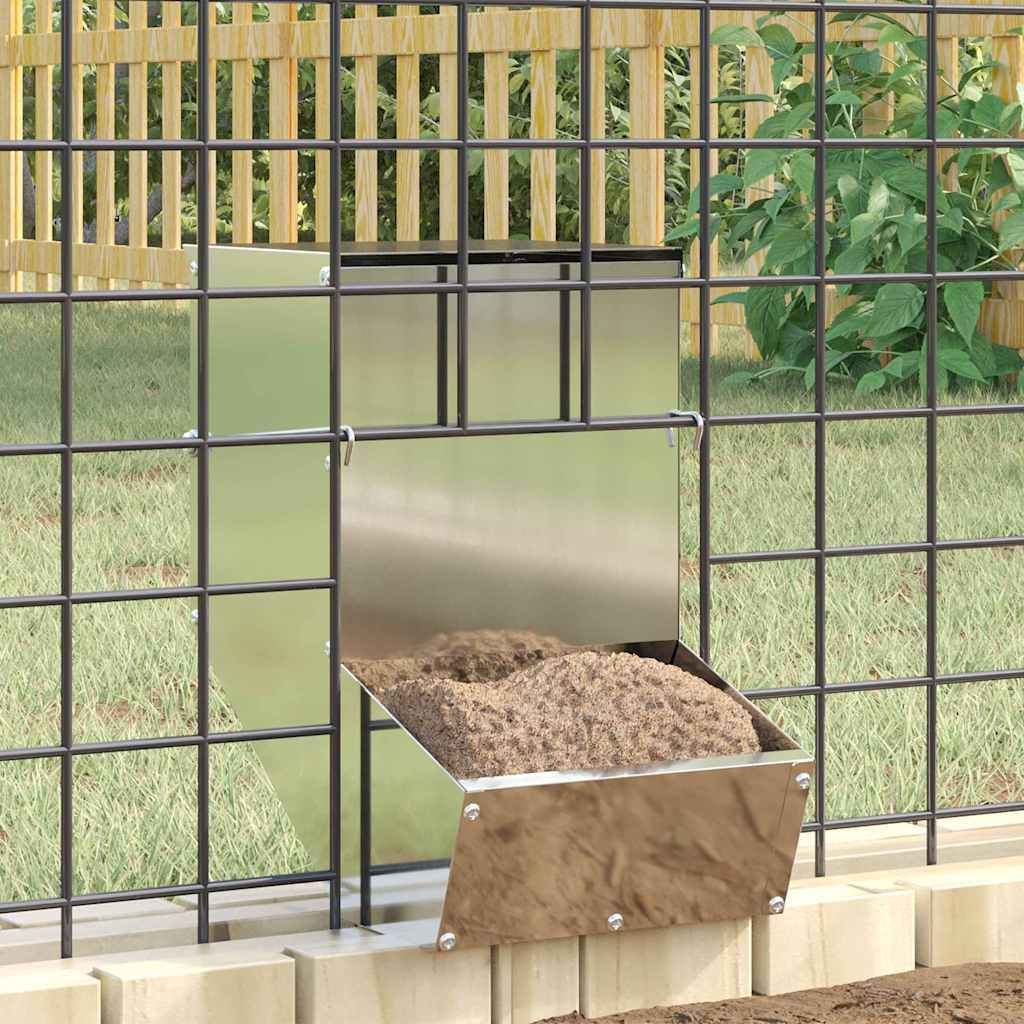 Vidaxl comida para conejos plata 17,5 x 26 x 28,5 cm acero galvanizado