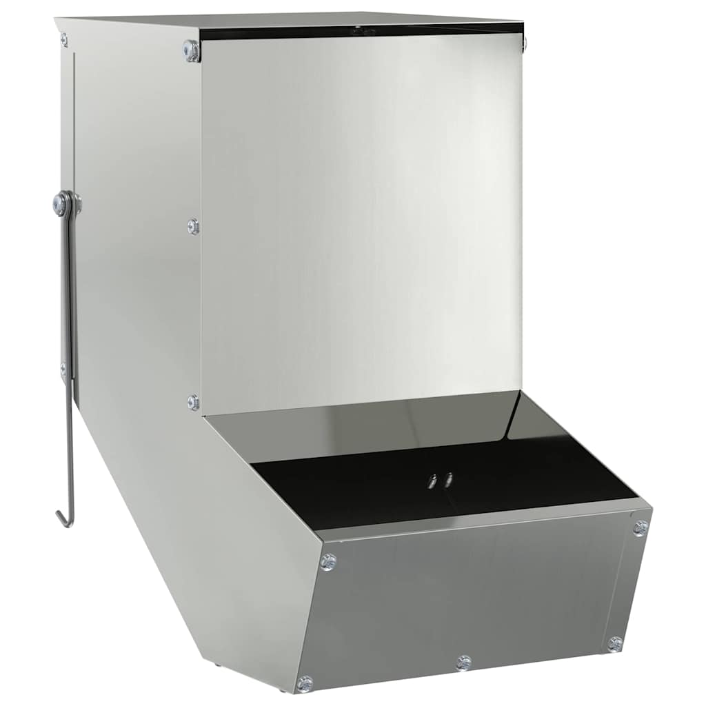 Vidaxl comida para conejos plata 17,5 x 26 x 28,5 cm acero galvanizado