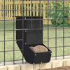 Vidaxl cibo per conigli nero 12,5 x 26 x 28,5 cm acciaio laminato a freddo