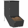 Vidaxl cibo per conigli nero 12,5 x 26 x 28,5 cm acciaio laminato a freddo
