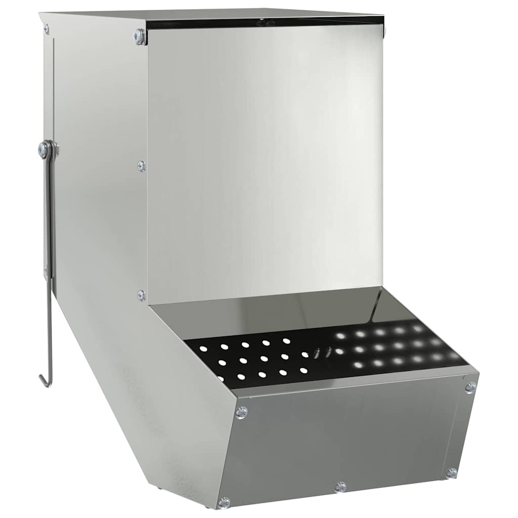 Vidaxl konijnenvoer zilver 17,5 x 26 x 28,5 cm gegalvaniseerd staal