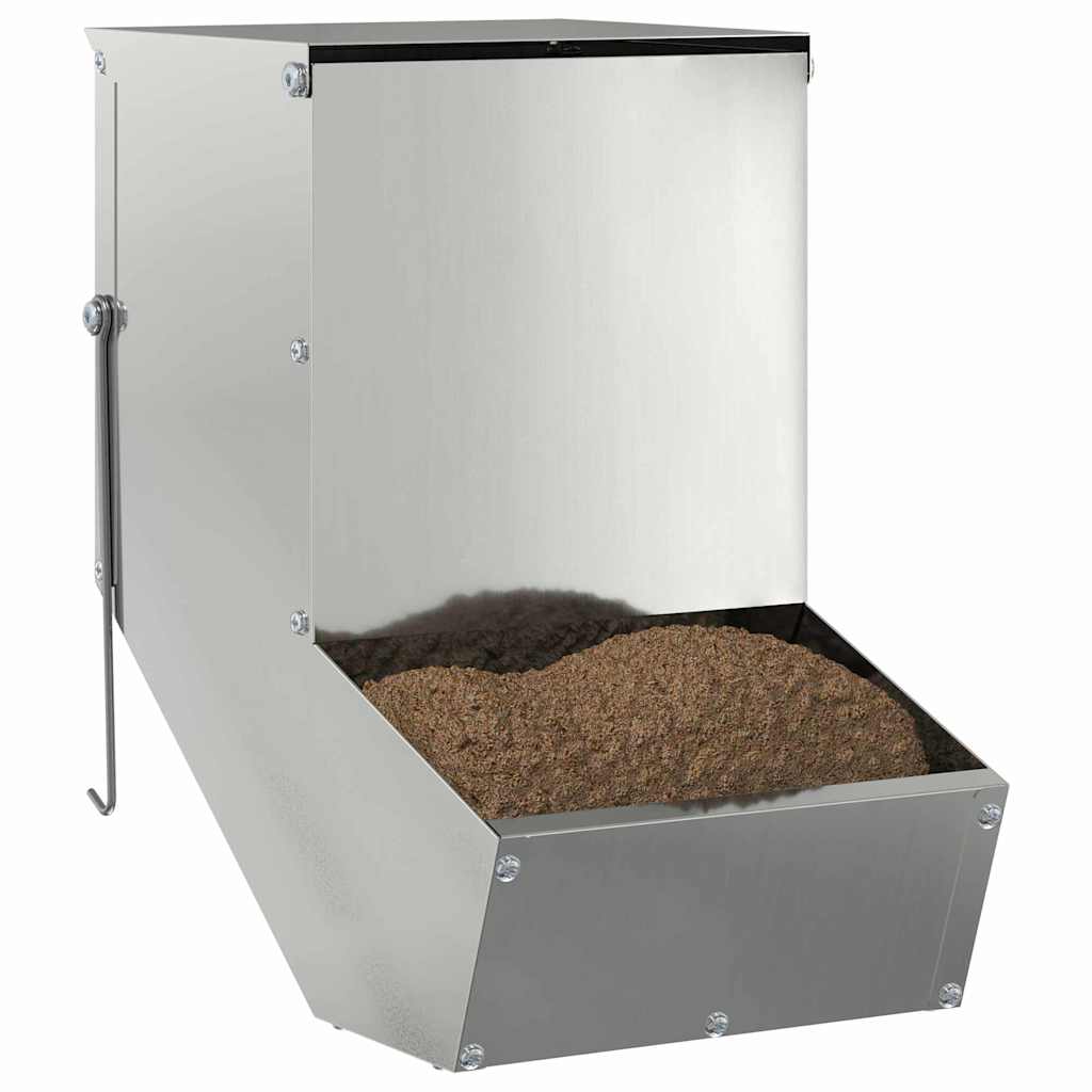 Vidaxl konijnenvoer zilver 17,5 x 26 x 28,5 cm gegalvaniseerd staal