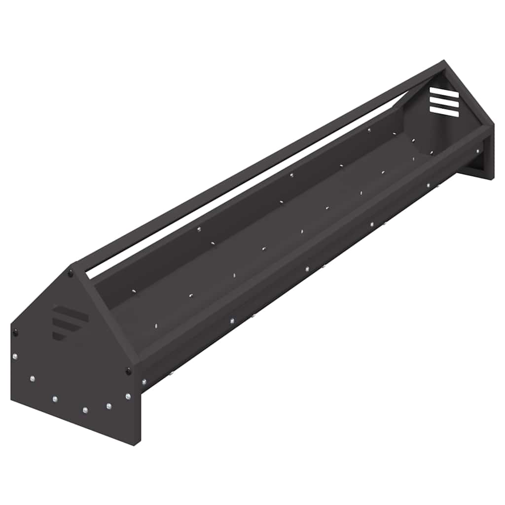 Mangiatoia per polli Vidaxl nera 108 x 20,5 x 20 cm in acciaio laminato a freddo