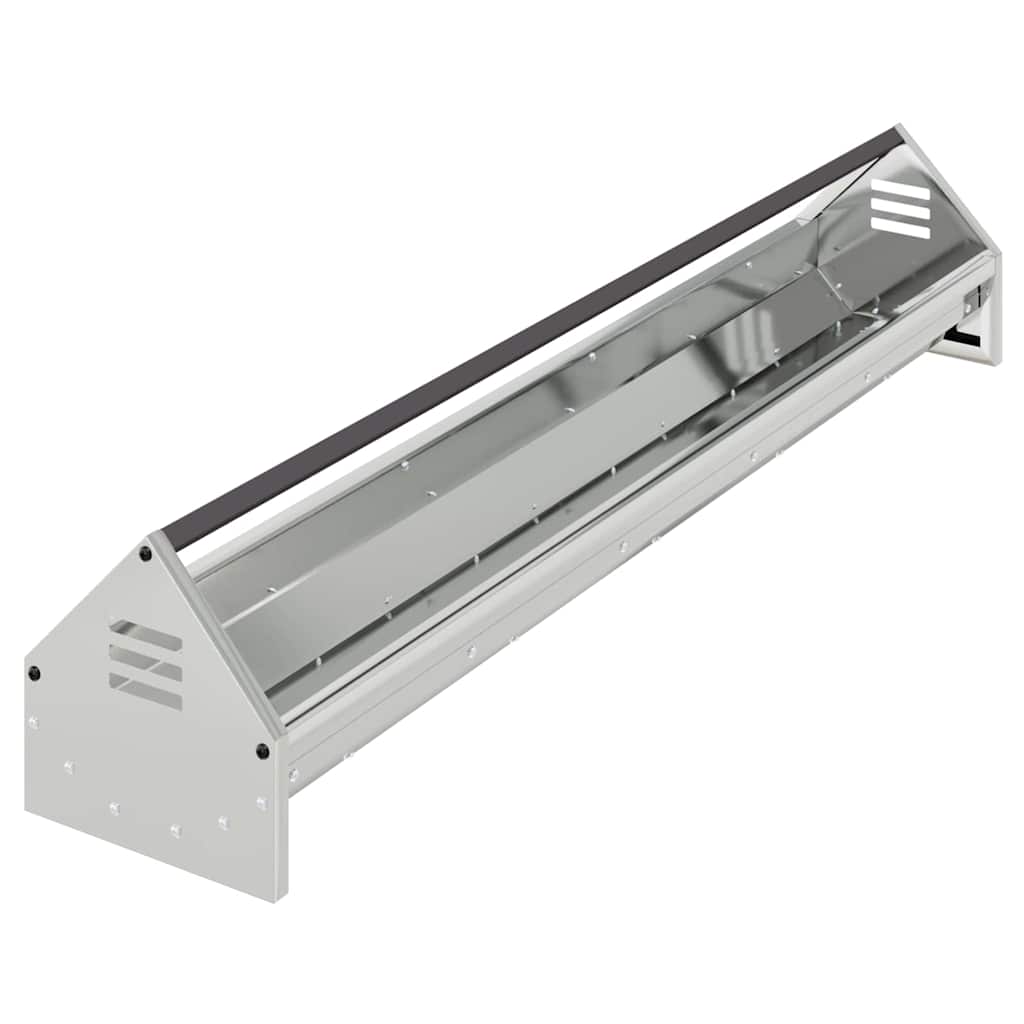 Vidaxl kippen voederbak zilver 108 x 20,5 x 20 cm gegalvaniseerd staal