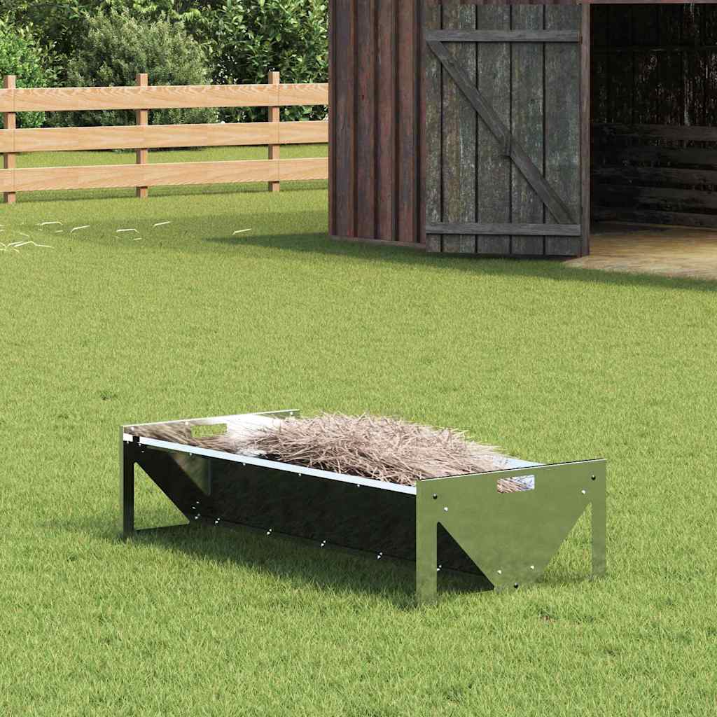 Mangiatoia Vidaxxl per bestiame argento 108 x 50 x 28 cm in acciaio zincato