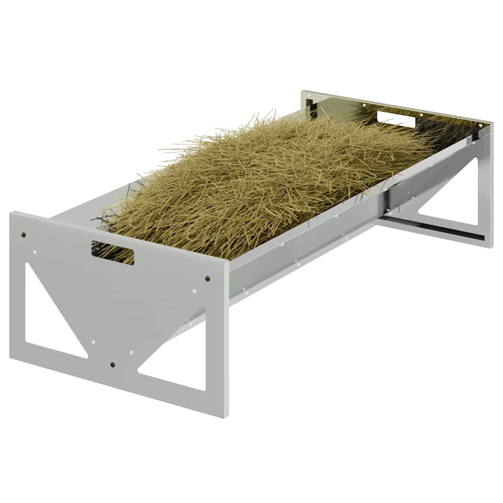 Vidaxl voederbak voor vee zilver 108 x 50 x 28 cm gegalvaniseerd staal