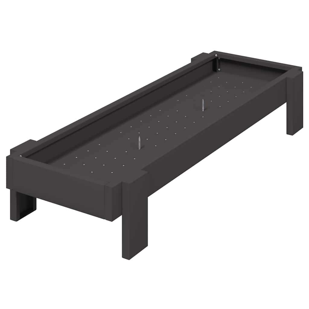 Vidaxl kippen voederbak zwart 80 x 28 x 13.5 cm koudgewalst staal