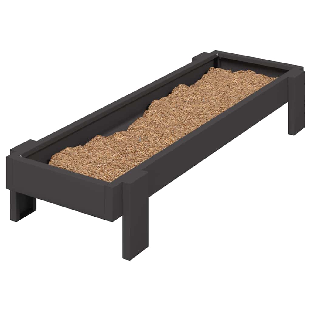 Vidaxl kippen voederbak zwart 80 x 28 x 13.5 cm koudgewalst staal