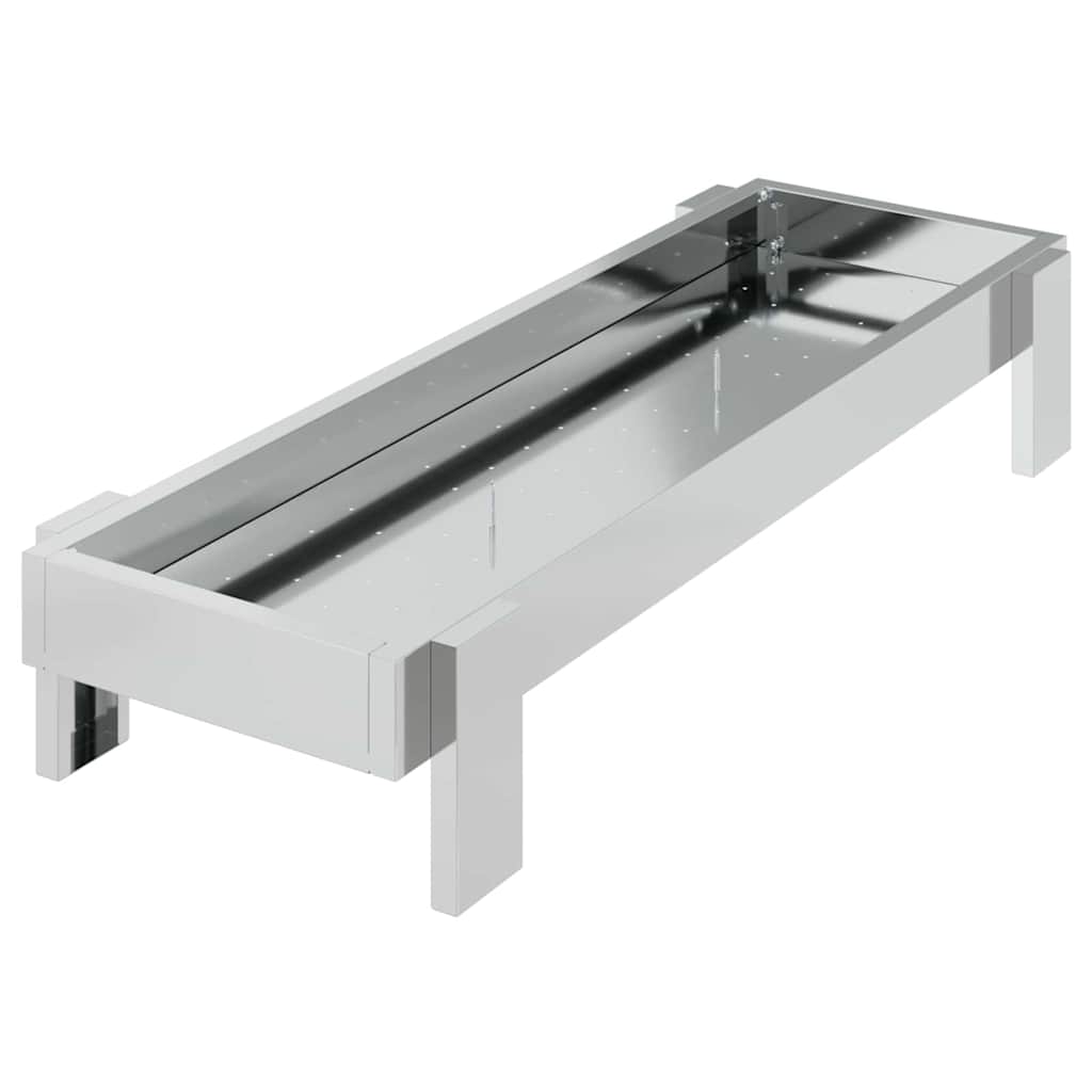 Vidaxl kippen voederbak zilver 80 x 28 x 13.5 cm gegalvaniseerd staal