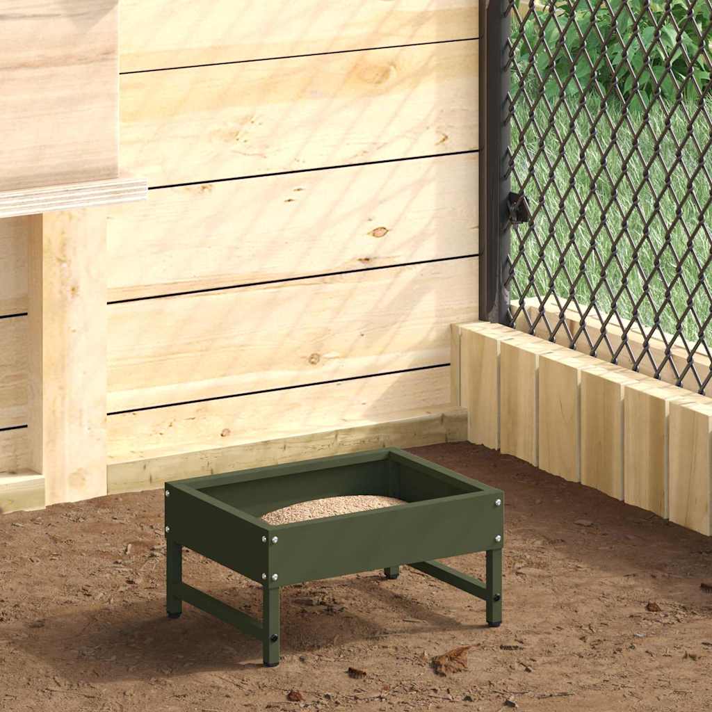 Vidaxl vogeleter olijf groen 80 x 28 x 13.5 cm koudgewalst staal