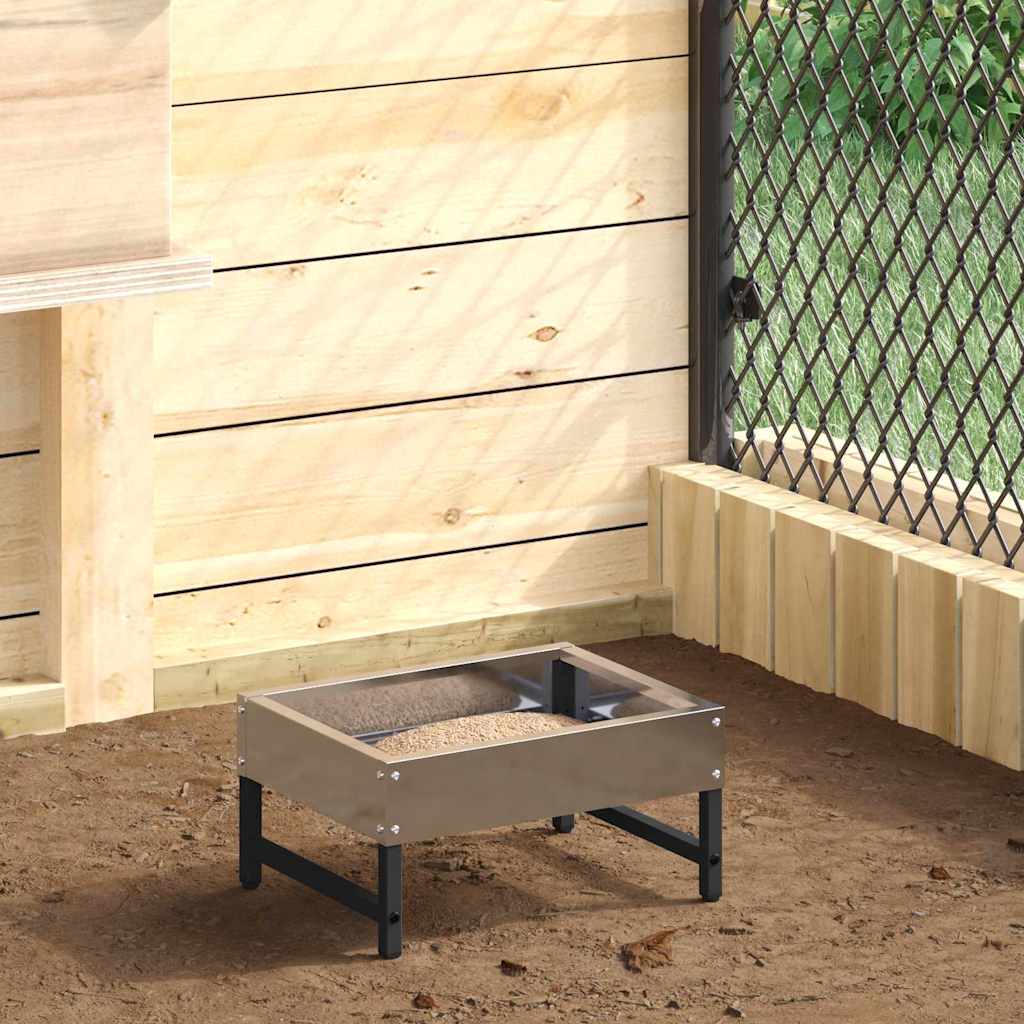 Vidaxl vogeleter zilver 80 x 28 x 13.5 cm gegalvaniseerd staal