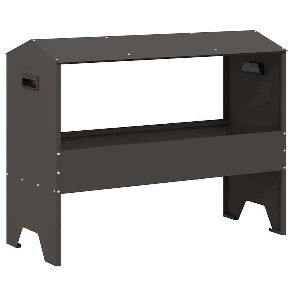 Vidaxl voederbak voor vee zwart 79 x 35 x 62 cm koudgewalst staal