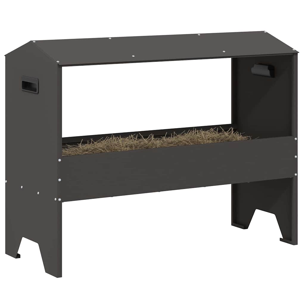 Vidaxl voederbak voor vee zwart 79 x 35 x 62 cm koudgewalst staal