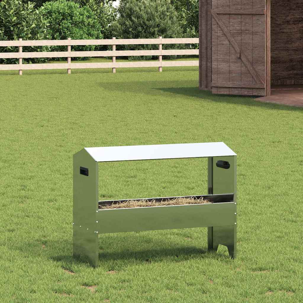 Vidaxl comedero para ganado plata 79 x 35 x 62 cm acero galvanizado
