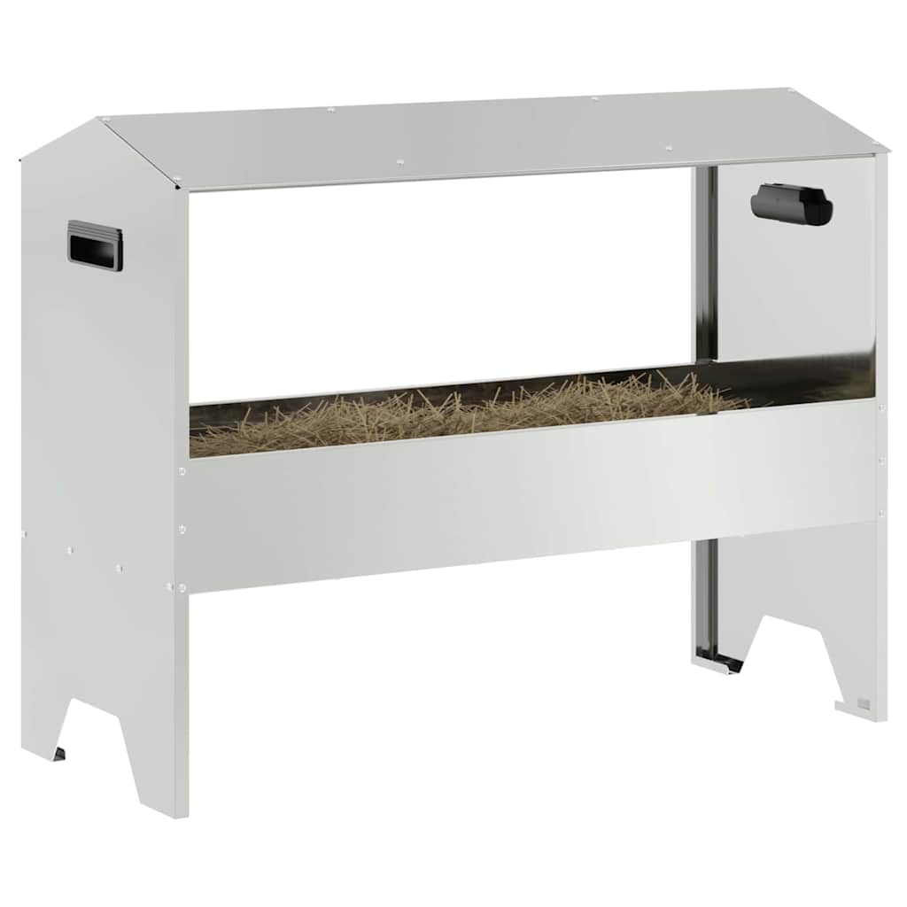Vidaxl voederbak voor vee zilver 79 x 35 x 62 cm gegalvaniseerd staal